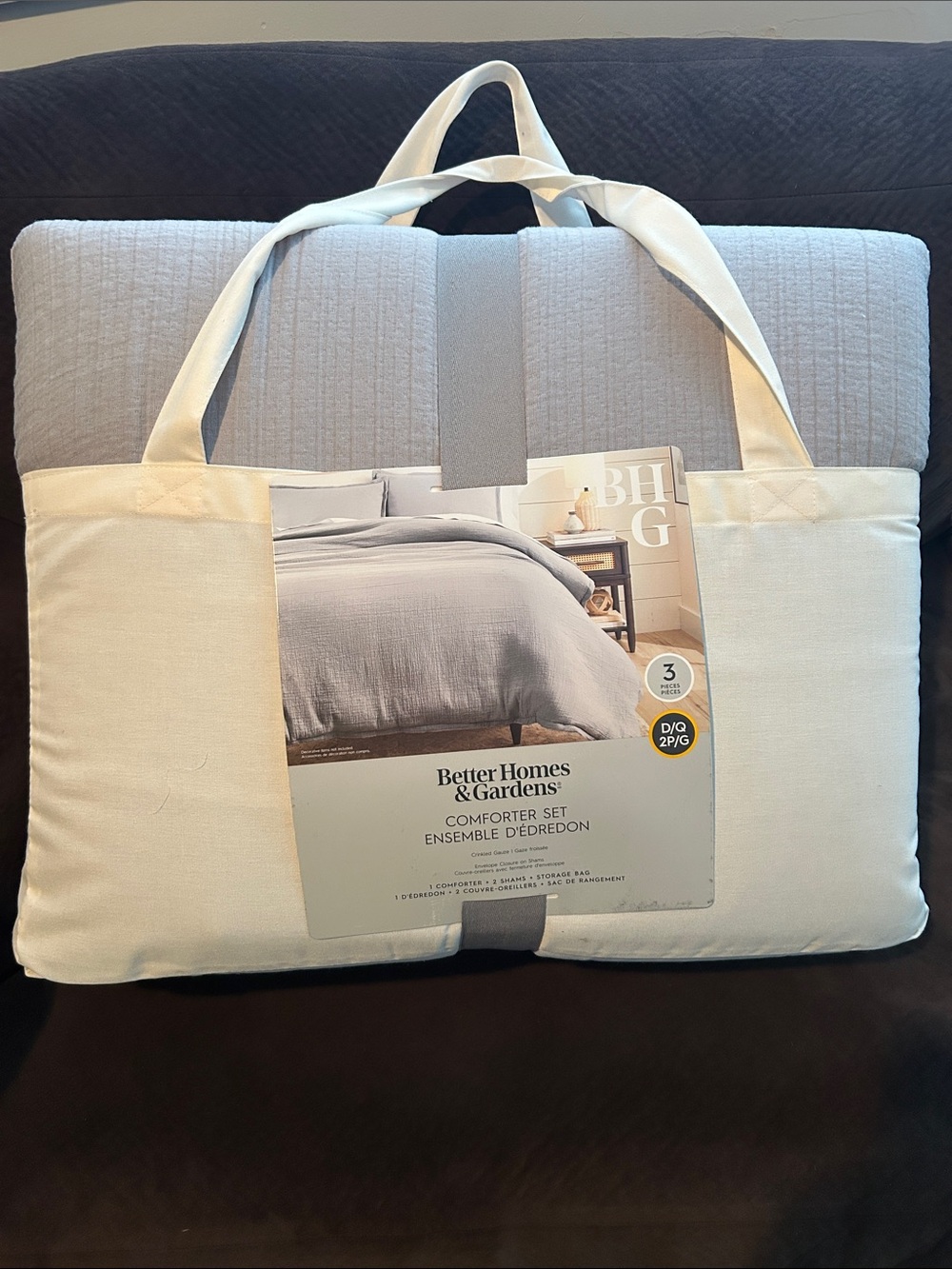 NEW 🆕 Better Homes And Gardens Light Gray Quilted Comforter Set & Shams Queen